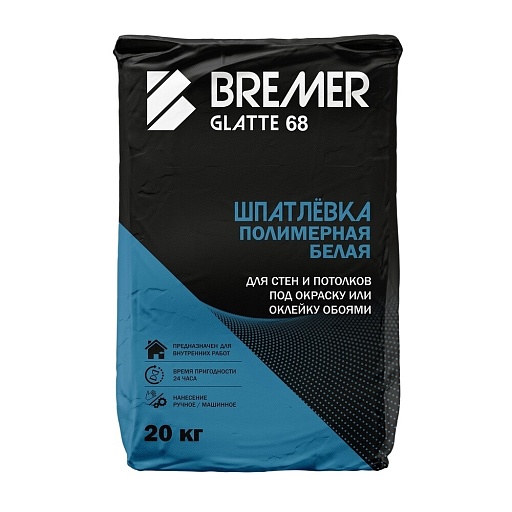 Шпаклевка полимерная Bremer Glatte 68 финишная белая 20 кг