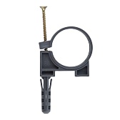 Хомут сантехнический 50 мм пластик с дюбелем для крепления трубы (2 шт.) Хомут сантехнический 50 мм пластик с дюбелем для крепления трубы (2 шт.)