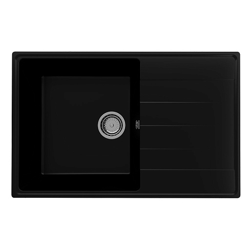 Мойка для кухни Ulgran Prima 78х50х20 см врезная с крылом с сифоном кварц уголь Мойка для кухни Ulgran Prima 78х50х20 см врезная с крылом с сифоном кварц уголь