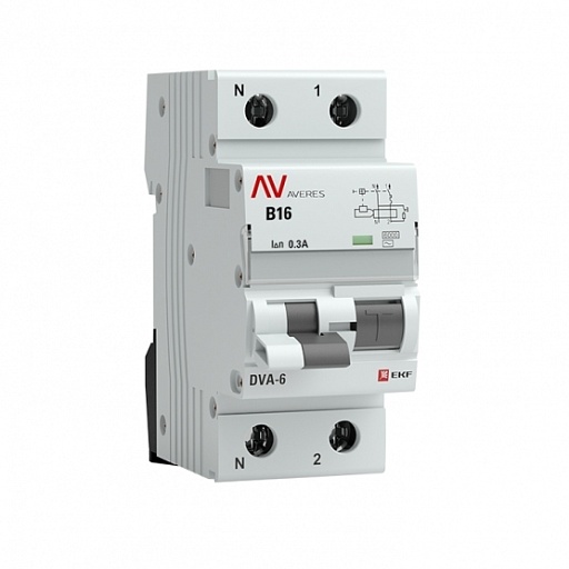 Автомат дифференциальный EKF Averes DVA-6 16А 1P+N тип AC 300 мА 6 кА (rcbo6-1pn-16B-300-ac-av) Автомат дифференциальный EKF Averes DVA-6 16А 1P+N тип AC 300 мА 6 кА (rcbo6-1pn-16B-300-ac-av)