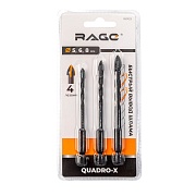 Набор сверл по плитке и стеклу Rage Quadro-X 5-8 мм (3 шт.) (550123)