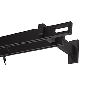 Карниз настенный металлический двухрядный профильный Хай-тек 320 см черный (148.472)