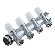 Коллектор Tiemme 1 ВР(г) х 4 выхода 3/4 НР(ш) ЕК х 1 НР(ш) регулируемый (1860019/1877K50060504)