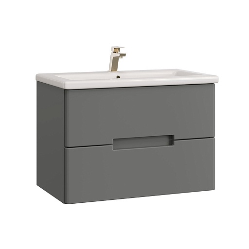 Комплект тумба с раковиной Sanstar Noche 80 см подвесная графит софт (424.1-1.4.1.ККОМ)