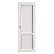 Металлопластиковая дверь VEKA 2050х800 мм алюминиевый порог белая левая глухая