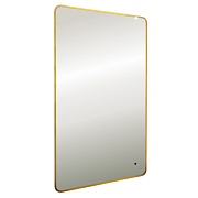 Зеркало с подсветкой прямоугольное 60х100 см в раме золотой бесконтактный сенсор Abber See (AG6112SCG)