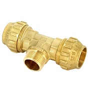 Тройник ПНД Tiemme компрессионный переходной 32х32х1 НР(ш) латунь Тройник ПНД Tiemme компрессионный переходной 32х32х1 НР(ш) латунь