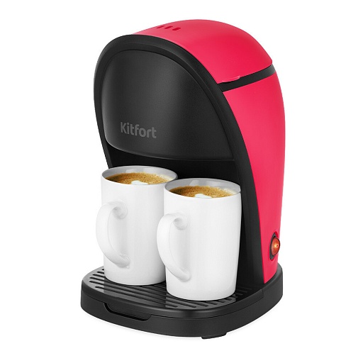 Кофеварка капельная Kitfort КТ-7188-1 черно-малиновая Кофеварка капельная Kitfort КТ-7188-1 черно-малиновая