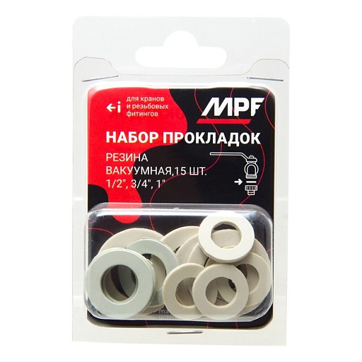 Набор сантехнических прокладок для герметизации резьбовых соединений MasterProf (15 шт.) (ДС.071409)