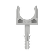 Фиксатор для труб 20 мм DKC с защелкой и дюбелем серый (100 шт.) (51320DIY)