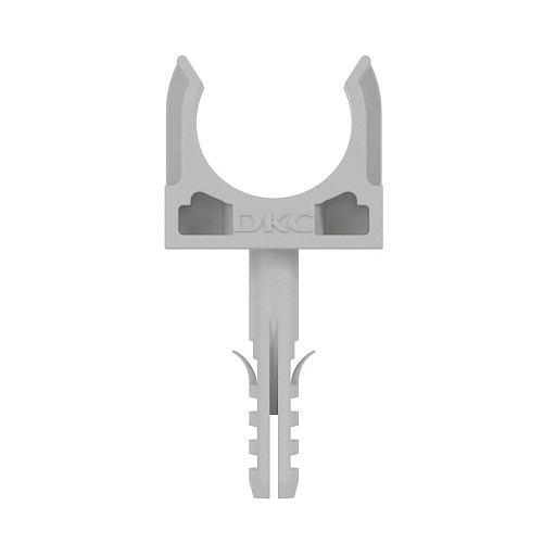 Фиксатор для труб 20 мм DKC с защелкой и дюбелем серый (100 шт.) (51320DIY)