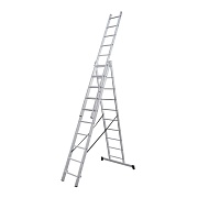 Лестница алюминиевая трансформер трехсекционная 10 ступеней Hesler бытовая