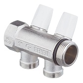 Коллектор Rehau Rautitan MX (11316441001) 1 НР(ш) х 2 выхода 3/4 ЕК х 1 ВР(г) с вентилями никелированный Коллектор Rehau Rautitan MX (11316441001) 1 НР(ш) х 2 выхода 3/4 ЕК х 1 ВР(г) с вентилями никелированный
