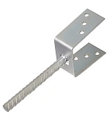 Опора колонны бруса U-образная оцинкованная d19 100х325х120х4 мм Опора колонны бруса U-образная оцинкованная d19 100х325х120х4 мм