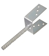 Опора колонны бруса U-образная оцинкованная d19 100х325х120х4 мм