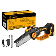 Пила цепная аккумуляторная Deko DKCHS 20-6 6" шаг 1/4" паз 1,4 мм 36 звеньев Li-Ion 20 В 2Ач 1 АКБ и ЗУ (063-4307-2)