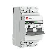Автоматический выключатель EKF PROxima ВА 47-63 2Р 8А тип D 4,5 кА 230 В на DIN-рейку (mcb4763-2-08D-pro)