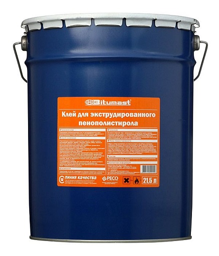 Клей для экструдированного пенополистирола Bitumast 21,5 л Клей для экструдированного пенополистирола Bitumast 21,5 л