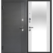 Дверь входная Ferroni Гарда левая сатин графит - белый матовый с зеркалом 960х2050 мм