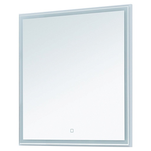 Зеркало с подсветкой 80х80 см в раме белой Lavelly Cube