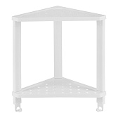 Полка для ванной Violet Vikea угловая двухъярусная с крючками 365х130х380 мм пластик белая (787206)