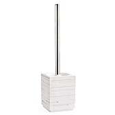 Ершик для унитаза WasserKraft Leine напольный металл/полирезин хром/белый (K-3827)