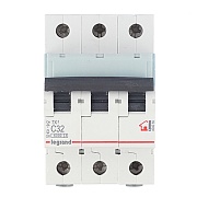 Автоматический выключатель модульный Legrand TX3 3P 32А тип C 6 кА 400 В (404059) Автоматический выключатель модульный Legrand TX3 3P 32А тип C 6 кА 400 В (404059)