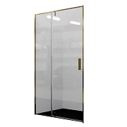 Душевая дверь WasserKraft Aisch 55P стекло прозрачное 100х200 см профиль золото 6 мм распашная