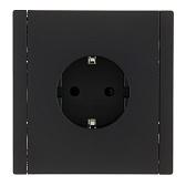 Розетка IEK Forte&Piano FP113 встраиваемая черная со шторками (FP-R14-16-1-K02)