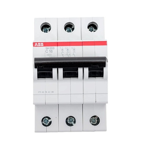 Автоматический выключатель модульный ABB SH203 3P 16А тип C 6 кА 400 В (2CDS213001R0164)