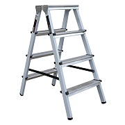 Лестница (стремянка) 4 ступени 87 см алюминиевая двухсторонняя Hesler