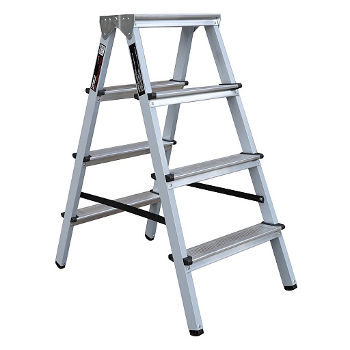 Лестница (стремянка) 4 ступени 87 см алюминиевая двухсторонняя Hesler