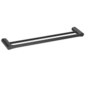 Полотенцедержатель WasserKraft Elbe K-7200 640 мм двойной на шуруп металл черный (K-7240)