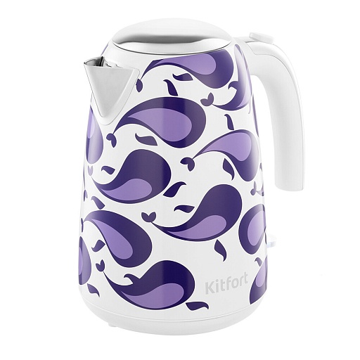 Электрический чайник Kitfort КТ-6768 1,7 л фиолетово-белый