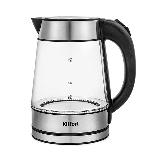 Электрический чайник Kitfort КТ-6105 1,7 л хром/черный Электрический чайник Kitfort КТ-6105 1,7 л хром/черный