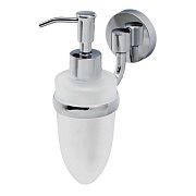 Дозатор для мыла WasserKraft Rhein с держателем стекло матовый/металл хром (K-6299)