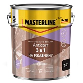 Грунт-эмаль по ржавчине 3в1 Masterline Anticorr черная RAL 9005 глянцевая 5 л Грунт-эмаль по ржавчине 3в1 Masterline Anticorr черная RAL 9005 глянцевая 5 л