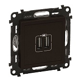 Розетка USB Legrand Valena Life встраиваемая антрацит 2хUSB-A (756312) Розетка USB Legrand Valena Life встраиваемая антрацит 2хUSB-A (756312)