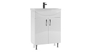 Комплект тумба с раковиной Айсберг Нева 60 см напольная белая (УПП00040336/1.WH11.0.246)