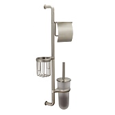 Стойка с бумагодержателем и ершом WasserKraft стекло/металл никель