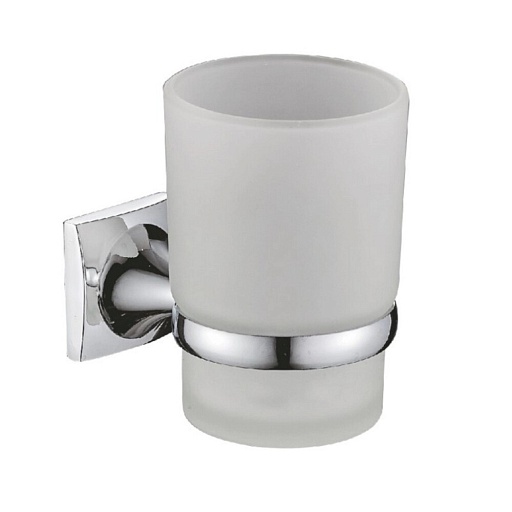 Стакан для ванной Haiba HB8506 с держателем стекло матовый/металл хром (551029)