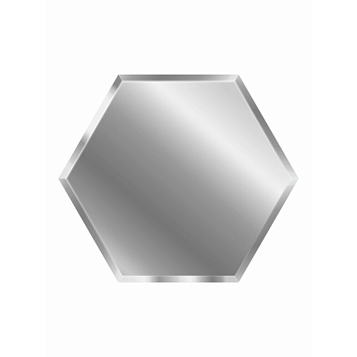 Плитка зеркальная шестигранная 250х210х4 мм Continent Соты серебряная с фацетом (4 шт.=0,21 кв.м)