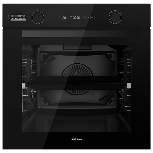 Духовой шкаф электрический встраиваемый Krona Nero max 60 BL/BL 595 мм черный