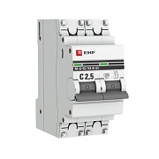 Автоматический выключатель EKF ВА 47-63 2P 2,5А тип С 4,5 кА 400 В на DIN-рейку (mcb4763-2-2.5C-pro)