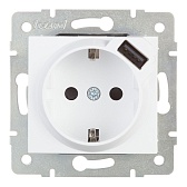 Розетка USB Lezard KARINA 707-0288-181 скрытая установка белая с заземлением один модуль USB Розетка USB Lezard KARINA 707-0288-181 скрытая установка белая с заземлением один модуль USB