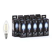 Лампа светодиодная E14 9 Вт 4100К свеча 150-265 В Gauss Filament (10 шт.) Лампа светодиодная E14 9 Вт 4100К свеча 150-265 В Gauss Filament (10 шт.)
