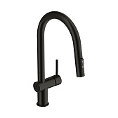 Смеситель для кухни Cersanit Brasko черный с высоким изливом с вытяжной лейкой однорычажный (68225) Смеситель для кухни Cersanit Brasko черный с высоким изливом с вытяжной лейкой однорычажный (68225)