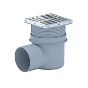 Трап душевой горизонтальный АНИ пласт с сухим затвором 150х150 мм d110 мм решетка из нержавеющей стали (TQ1612)