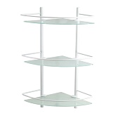 Полка для ванной WasserKraft Kammel K-8300 White угловая трехъярусная 305х305х610 мм стекло/металл белая (K-3133W)