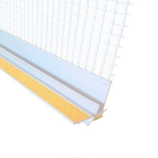 Профиль примыкания оконный пластиковый с сеткой 9 мм 2,4 м самоклеящийся Профиль примыкания оконный пластиковый с сеткой 9 мм 2,4 м самоклеящийся